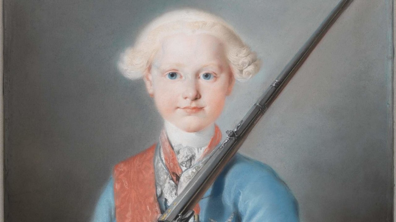 El infante don Antonio Pascual de Borbón sosteniendo el rifle en una obra fechada en 1763