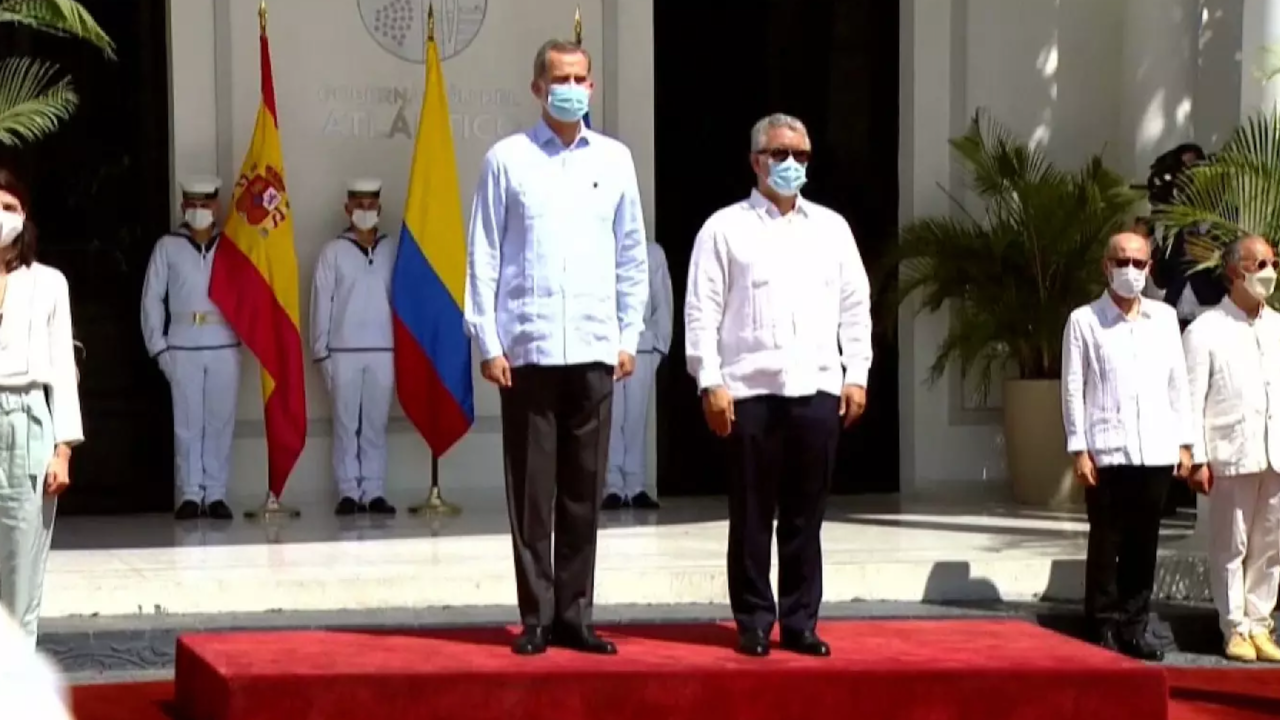 Felipe VI en su visita a Barranquilla  en noviembre de 2021.