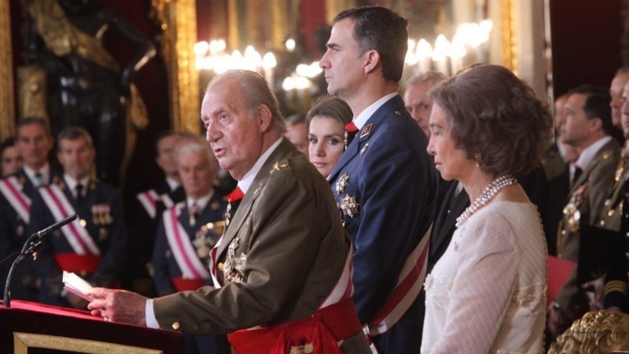 El rey durante su intervención en la Pascua Militar de 2014.
