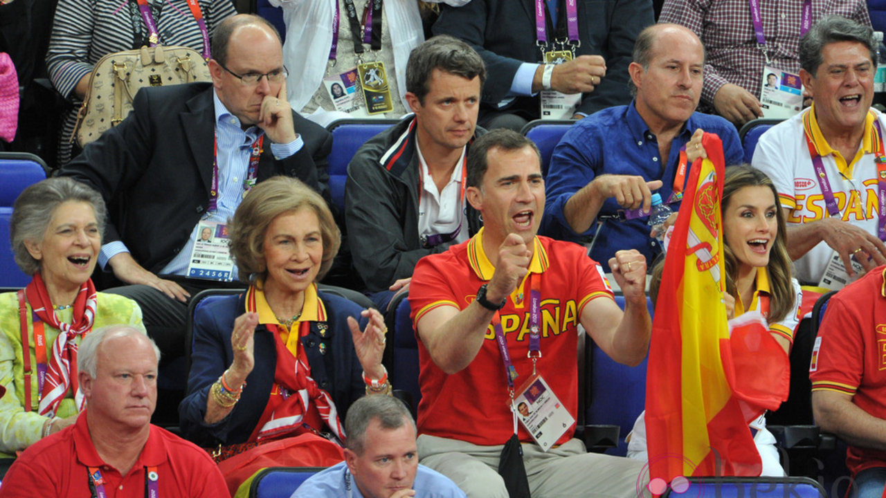 La reina y los príncipes de Asturias en los Juegos Olímpicos de Londres celebrados en 2012.