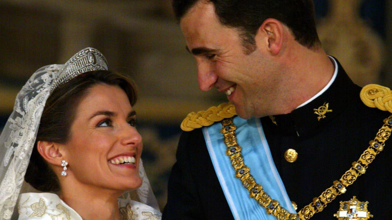Los príncipes de Asturias, el día de su boda.