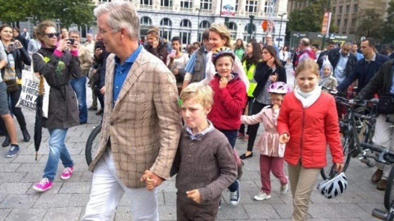 La familia real belga en el “Día sin coches”.