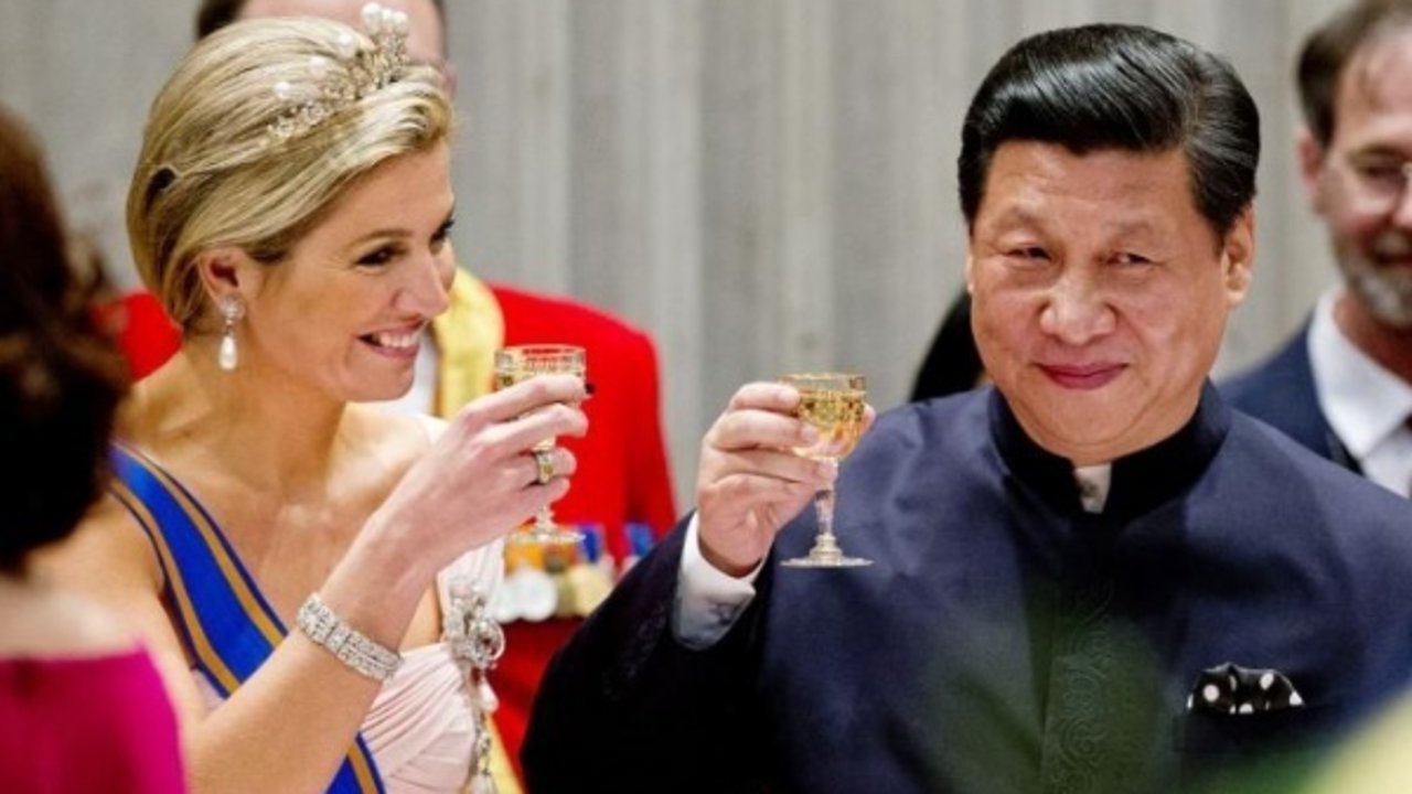 La reina Máxima de Holanda y el presidente de China, Xi Jinping.