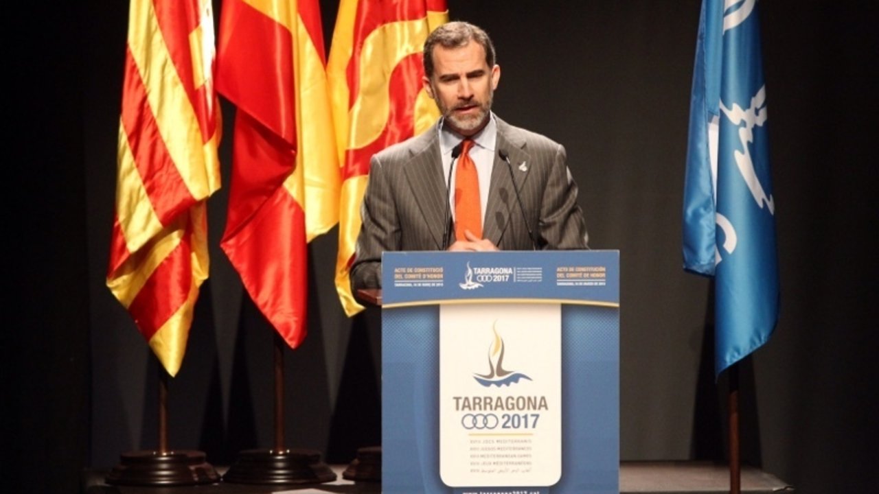 El rey Felipe, durante su discurso en Tarragona.