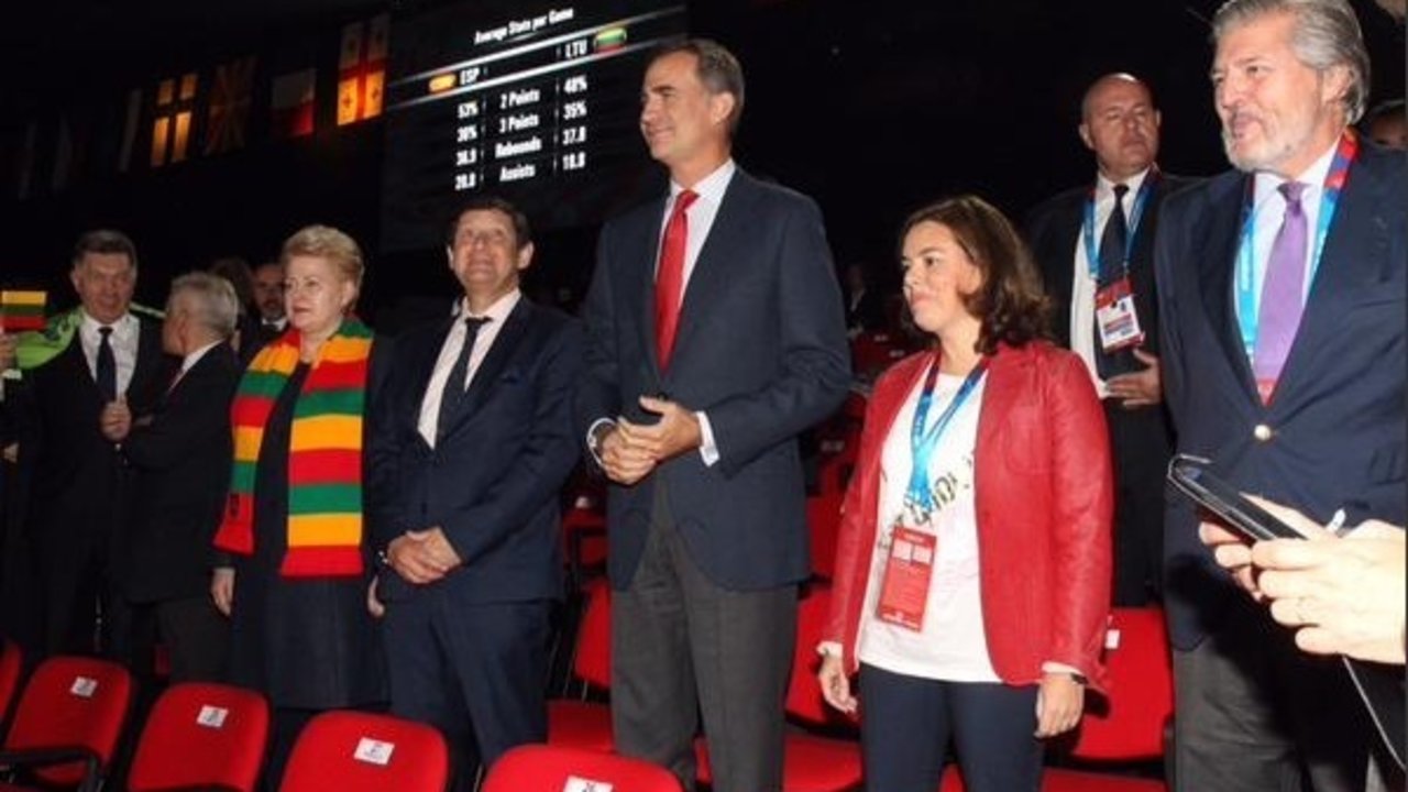Felipe VI, en la final del Eurobasket 2015. 
