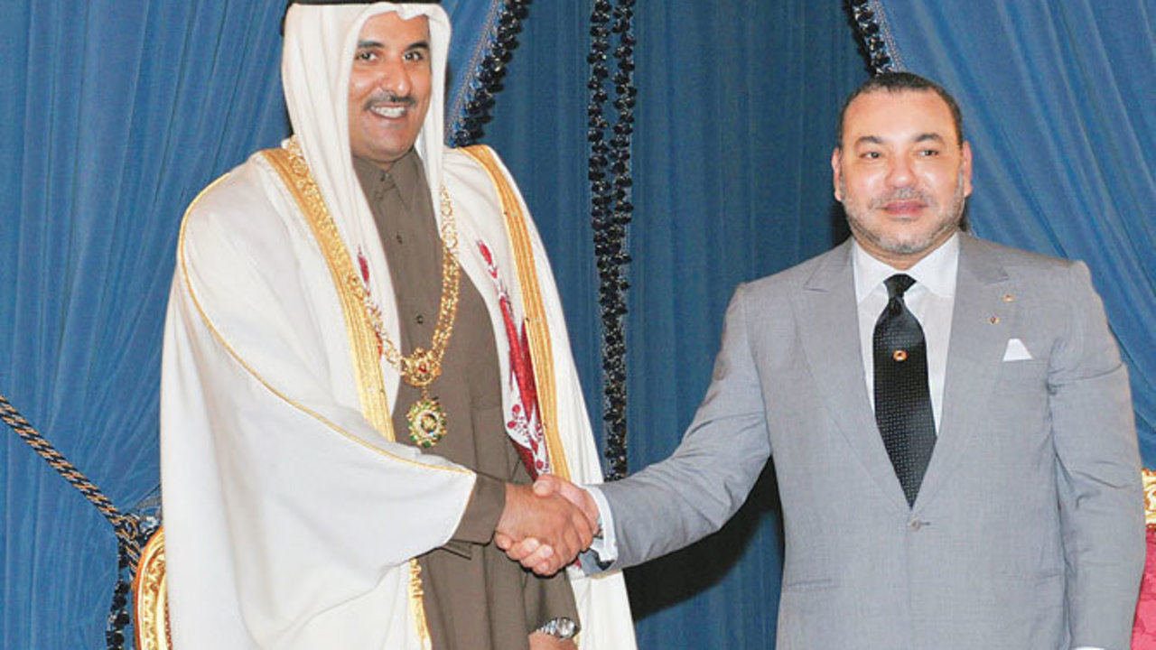 El emir de Qatar y el rey de Marruecos.