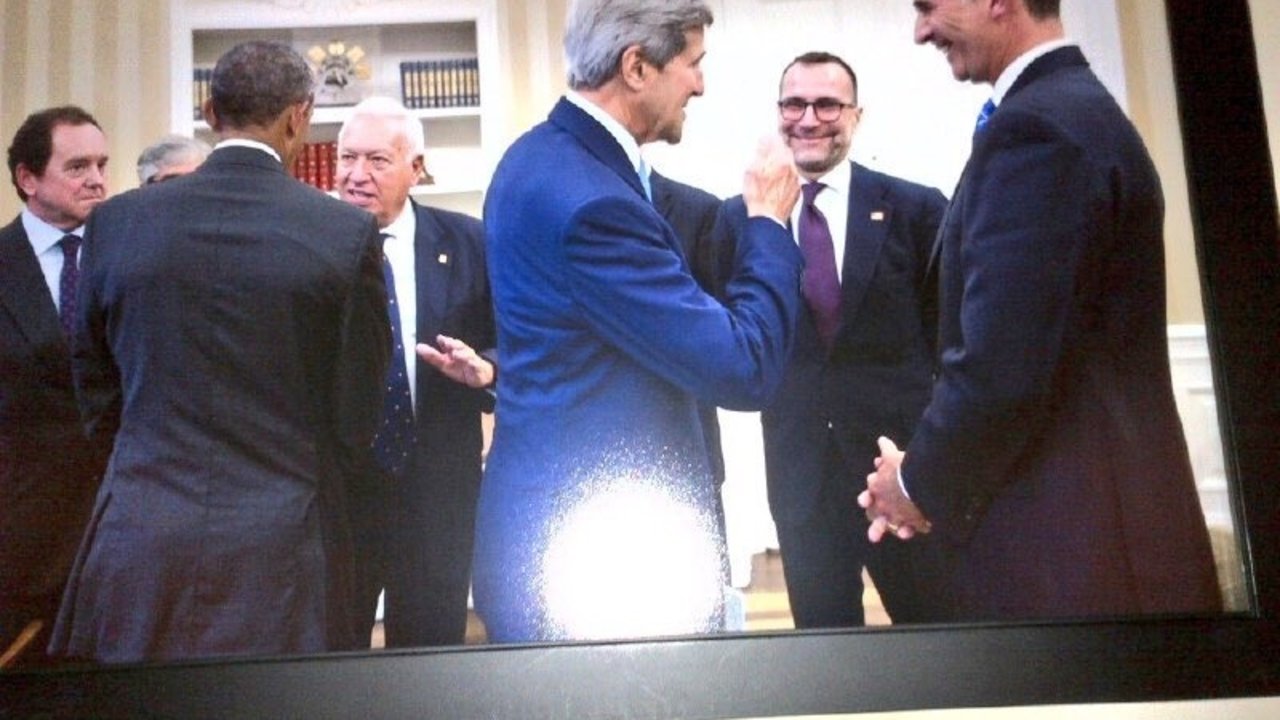 Foto de la visita de Felipe VI a la Casa Blanca.