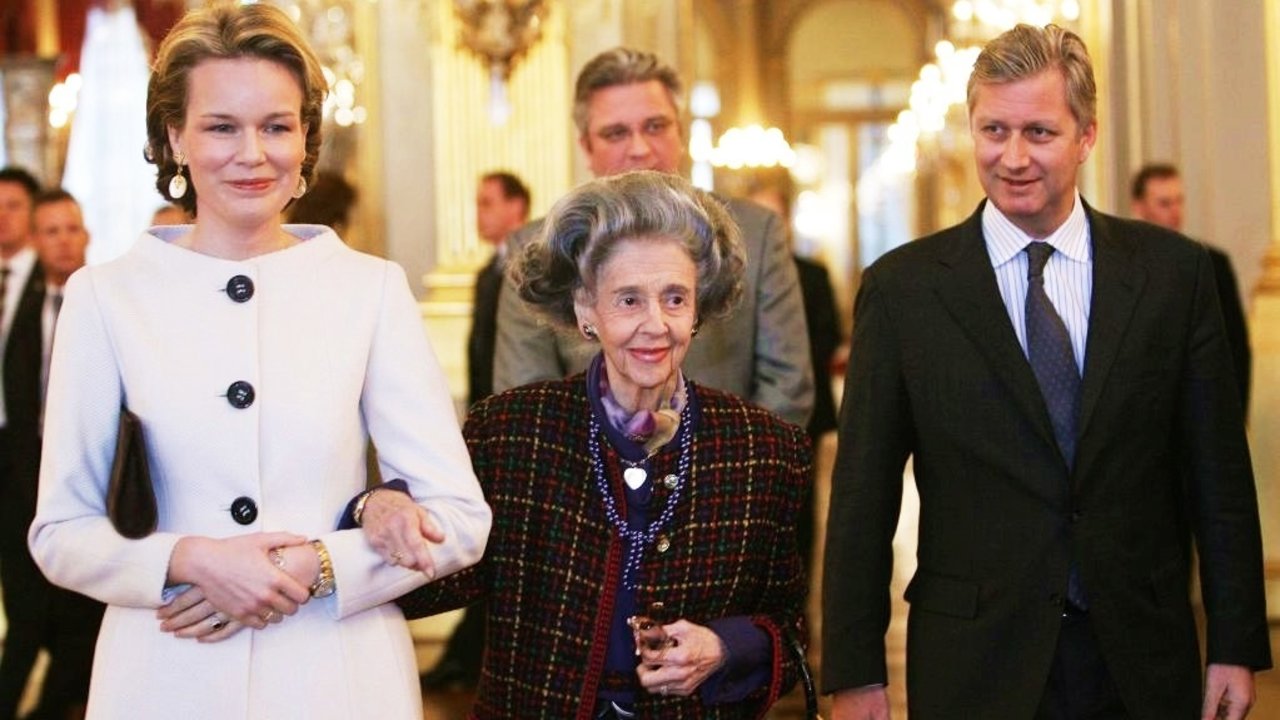 Fabiola de Bélgica, con los reyes Matilde y Felipe.