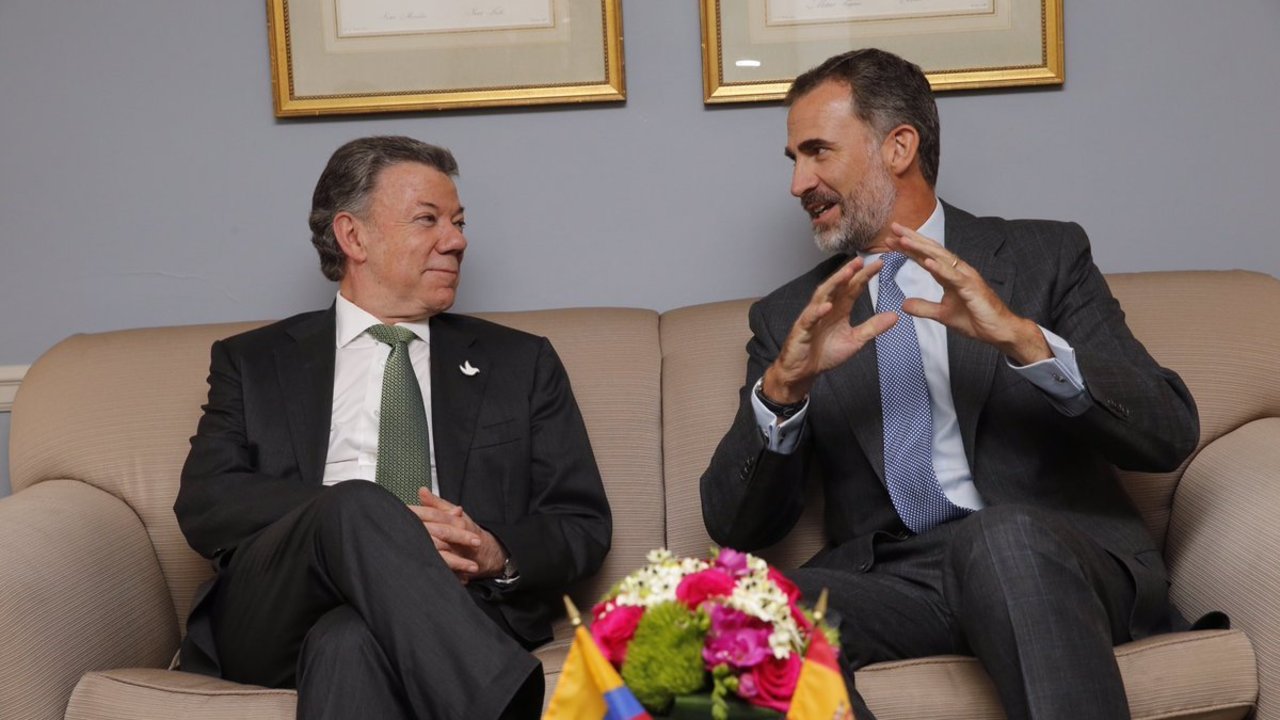 Juan Manuel Santos y Felipe VI, en su reunión en Nueva York.
