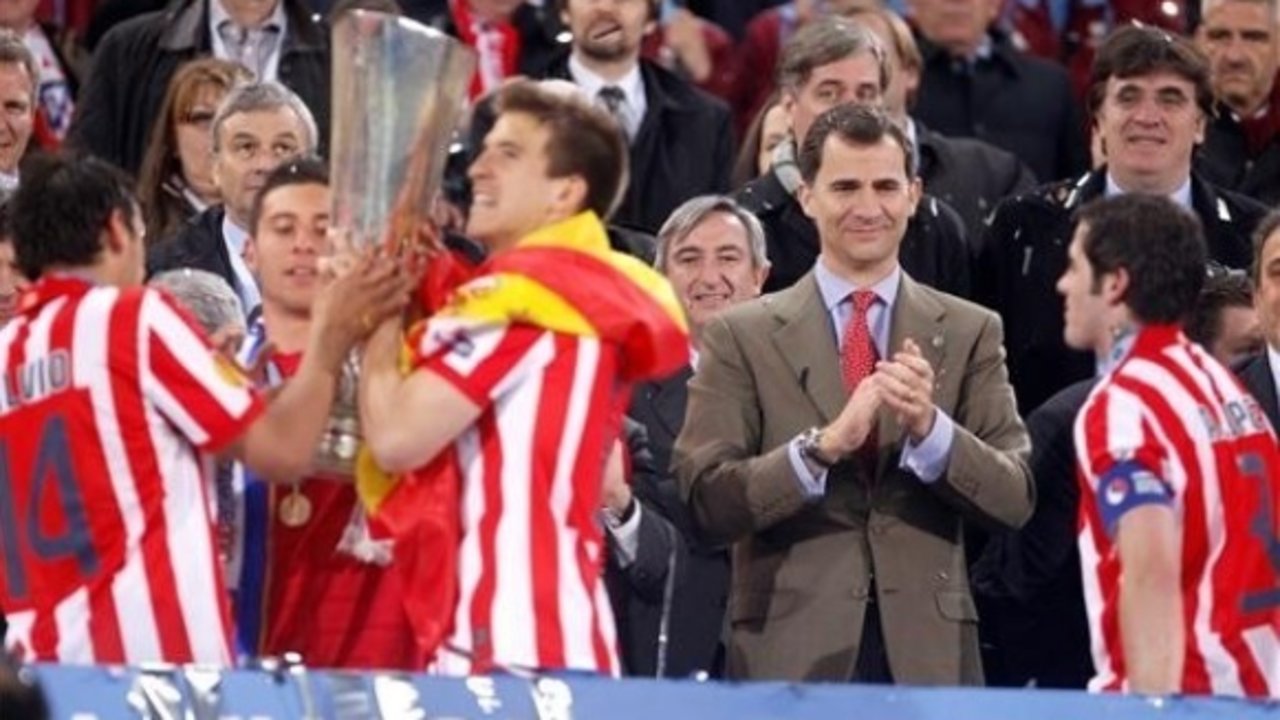 Don Felipe en una final de Europa League que ganó el Atlético de Madrid.