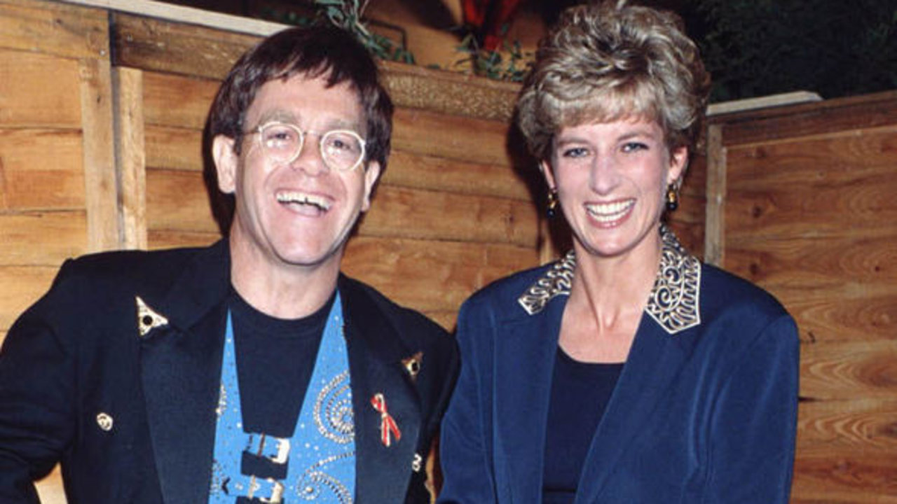 El cantante Elton John con la princesa Diana