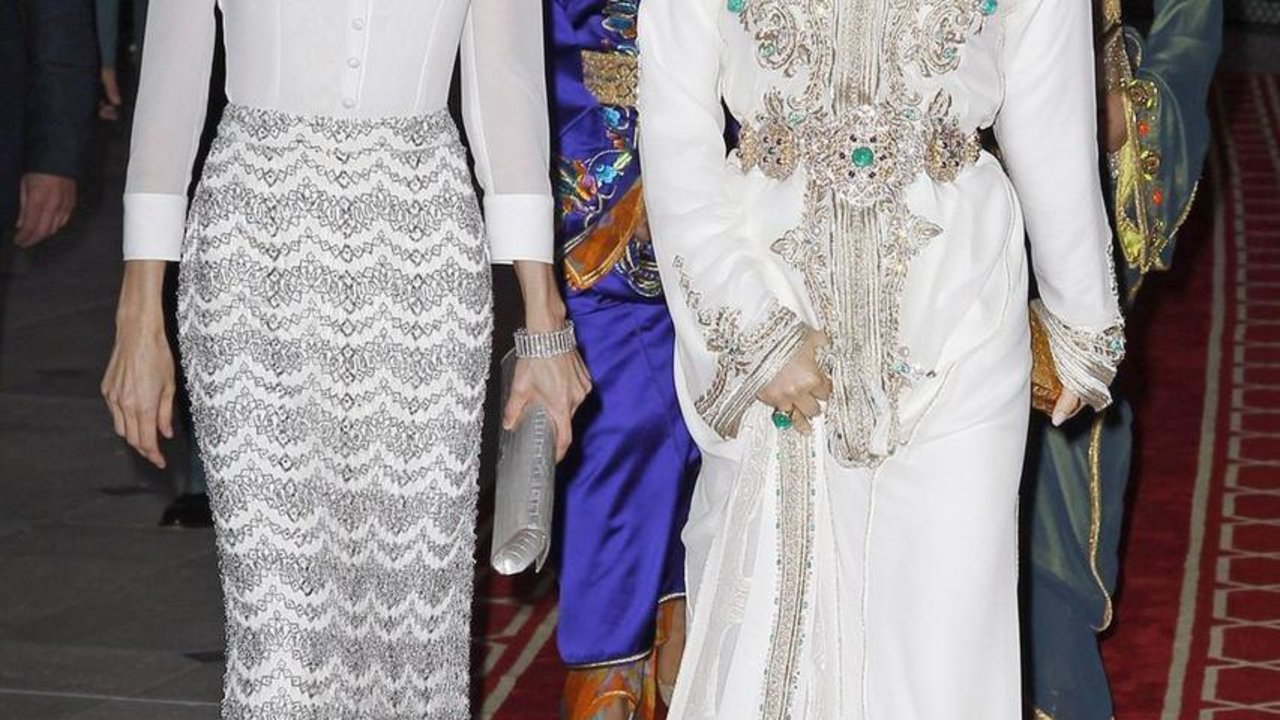 Letizia y la princesa Salma en Rabat