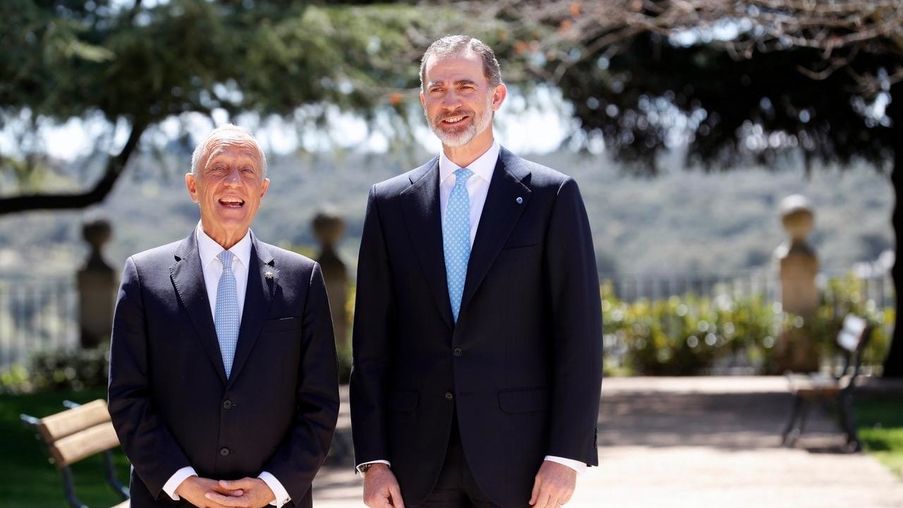 Felipe VI con el presidente de Portugal, Marcelo Rebelo de Sousa en Madrid