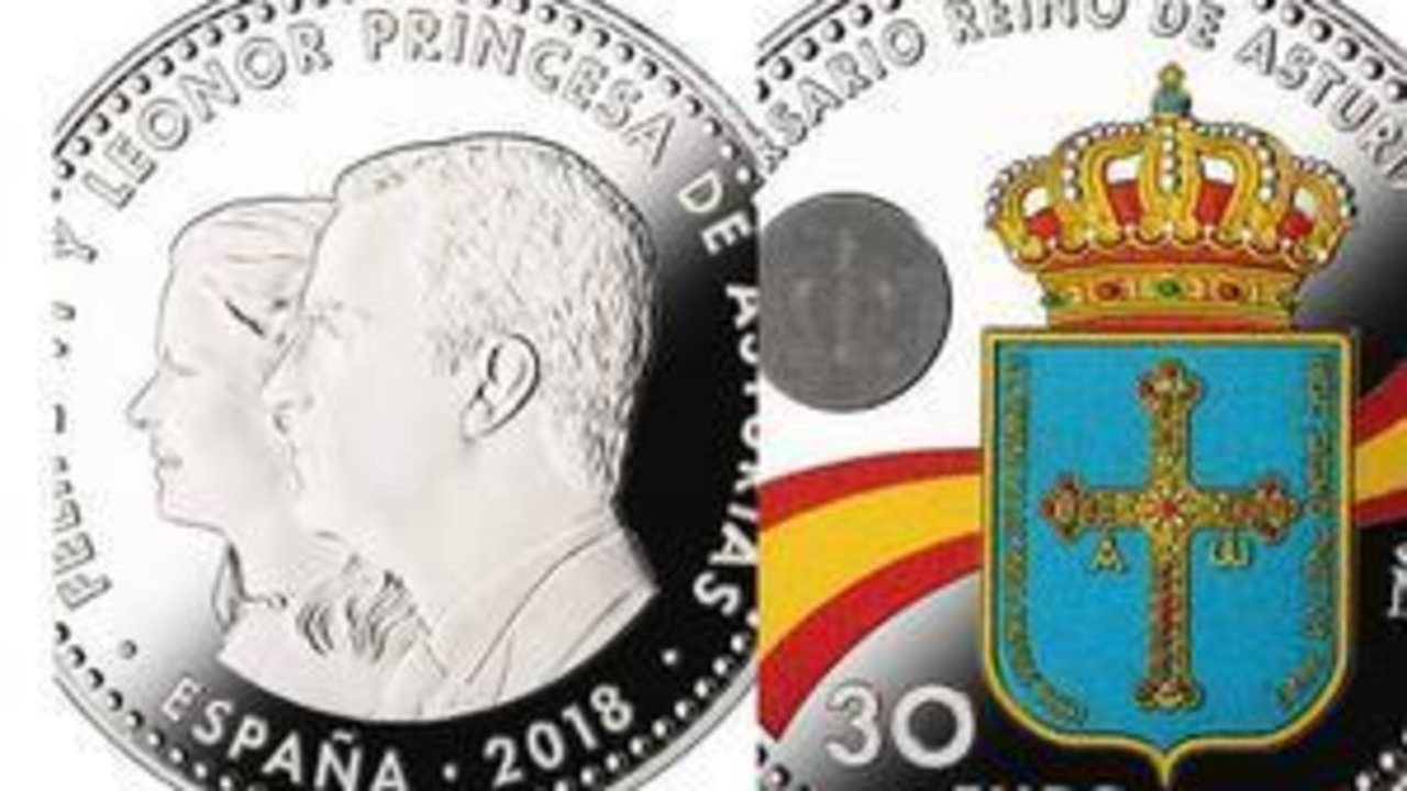 La primera moneda de la princesa de Asturias por los 1.300 años del Principado.