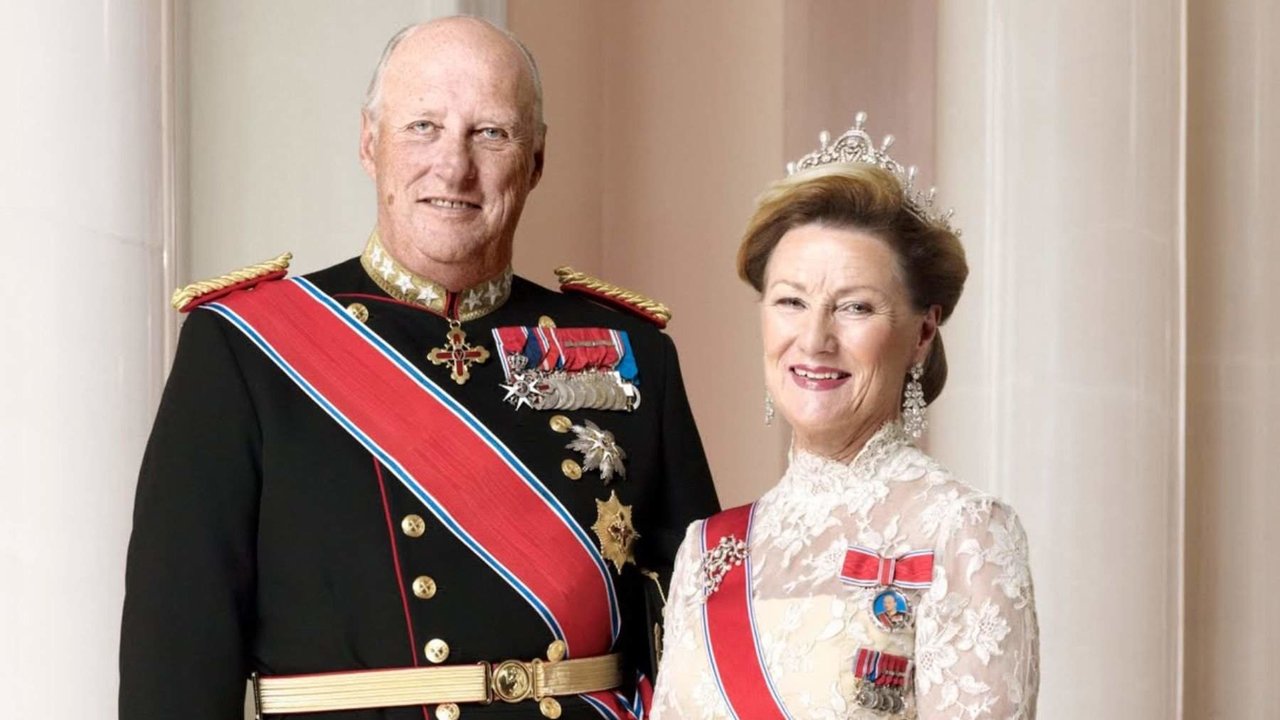 Los reyes Harald y Sonja de Noruega.