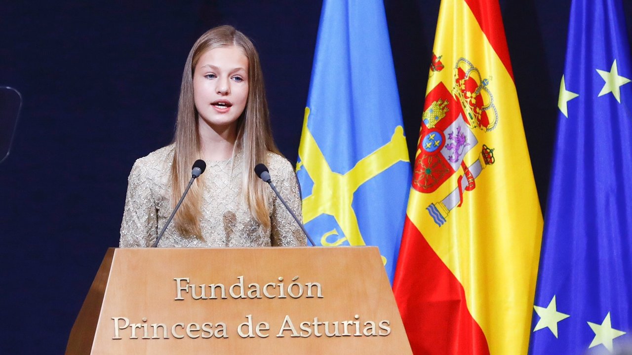 La princesa Leonor durante su intervención en los Premios Princesa de Asturias.