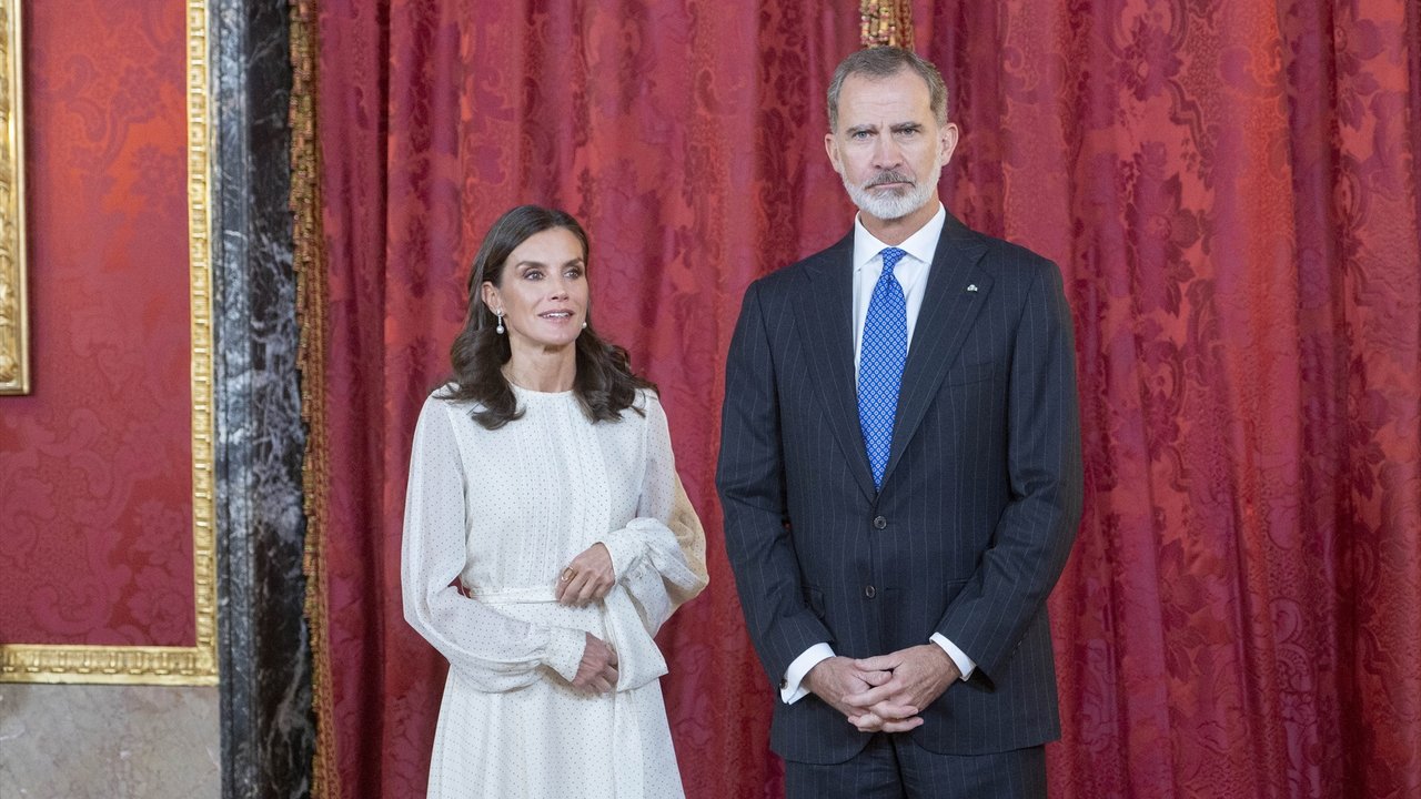 Los reyes en la recepción del presidente y la primera dama de la República del Paraguay, antes de un almuerzo, en el Palacio de la Zarzuela. Foto de archivo.